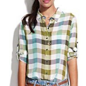 Madewell Multicolor Plaid Blouse